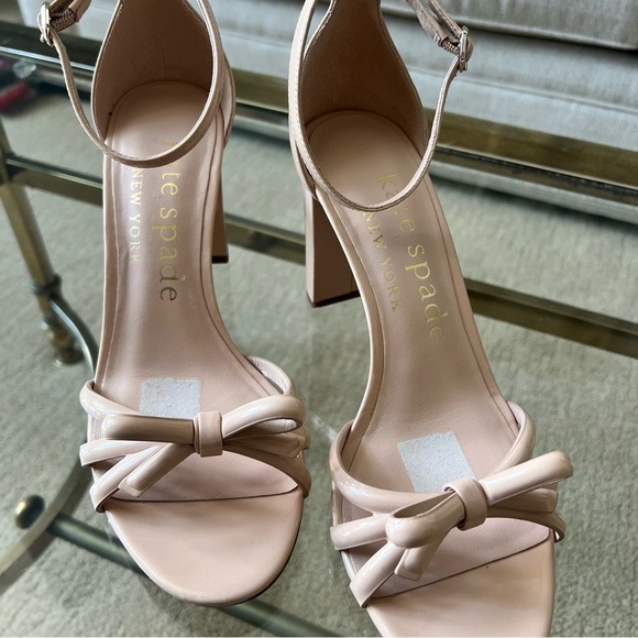 kate spade Pink Heeled Sandals with Knotted Bow Detail Sz 9 - Picture 2 of 9
